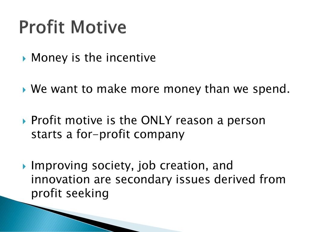 Profit Motive In Business